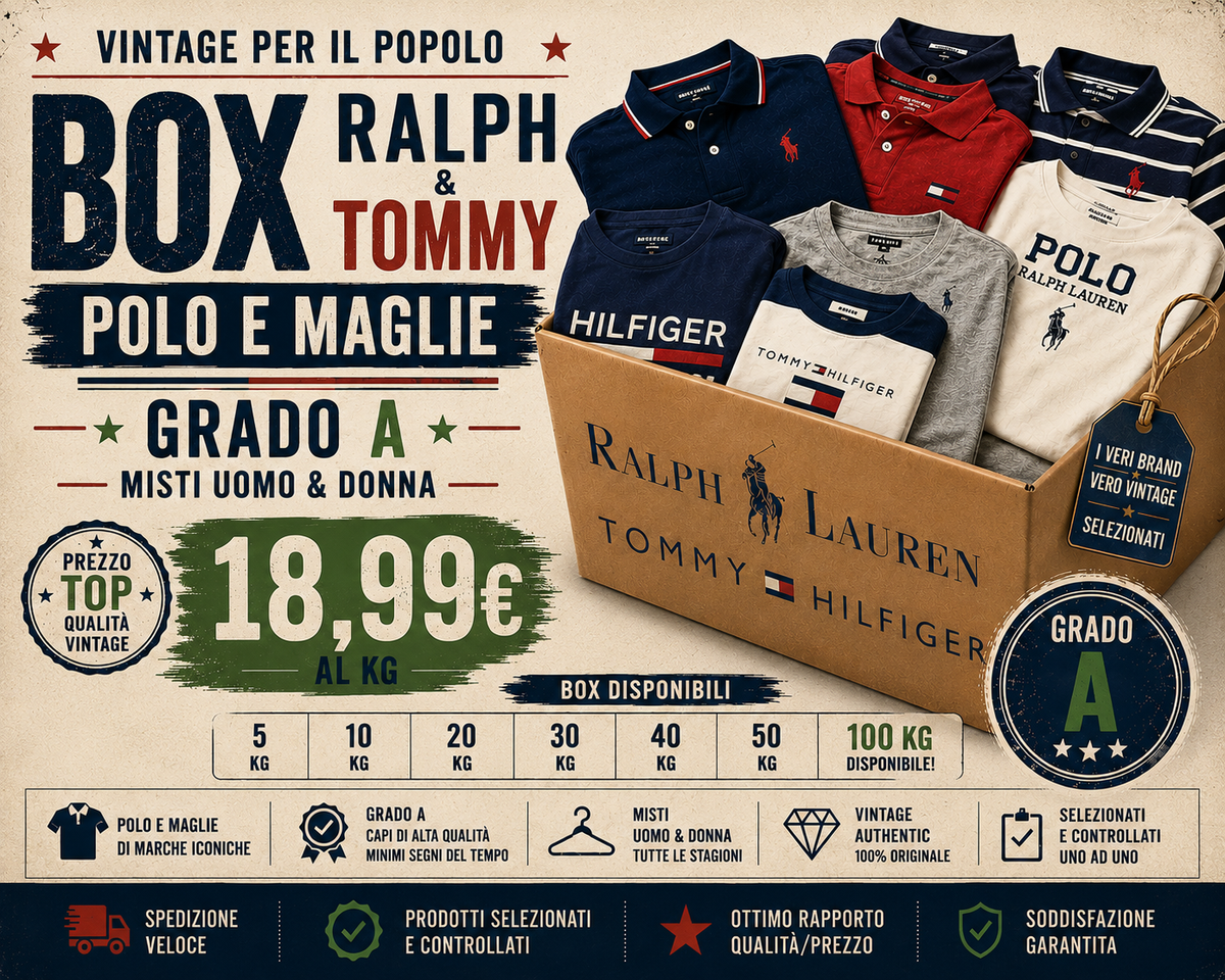 Box Ralph Lauren e Tommy Hilfiger Grado A