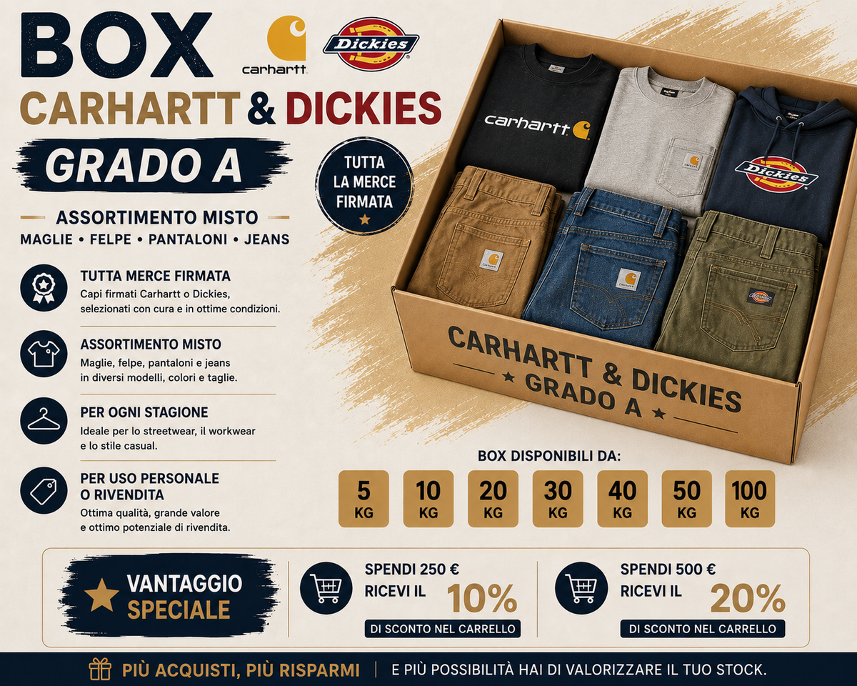 box carhartt e dickies grado A